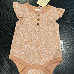 Floral Buttoned Baby Onesie